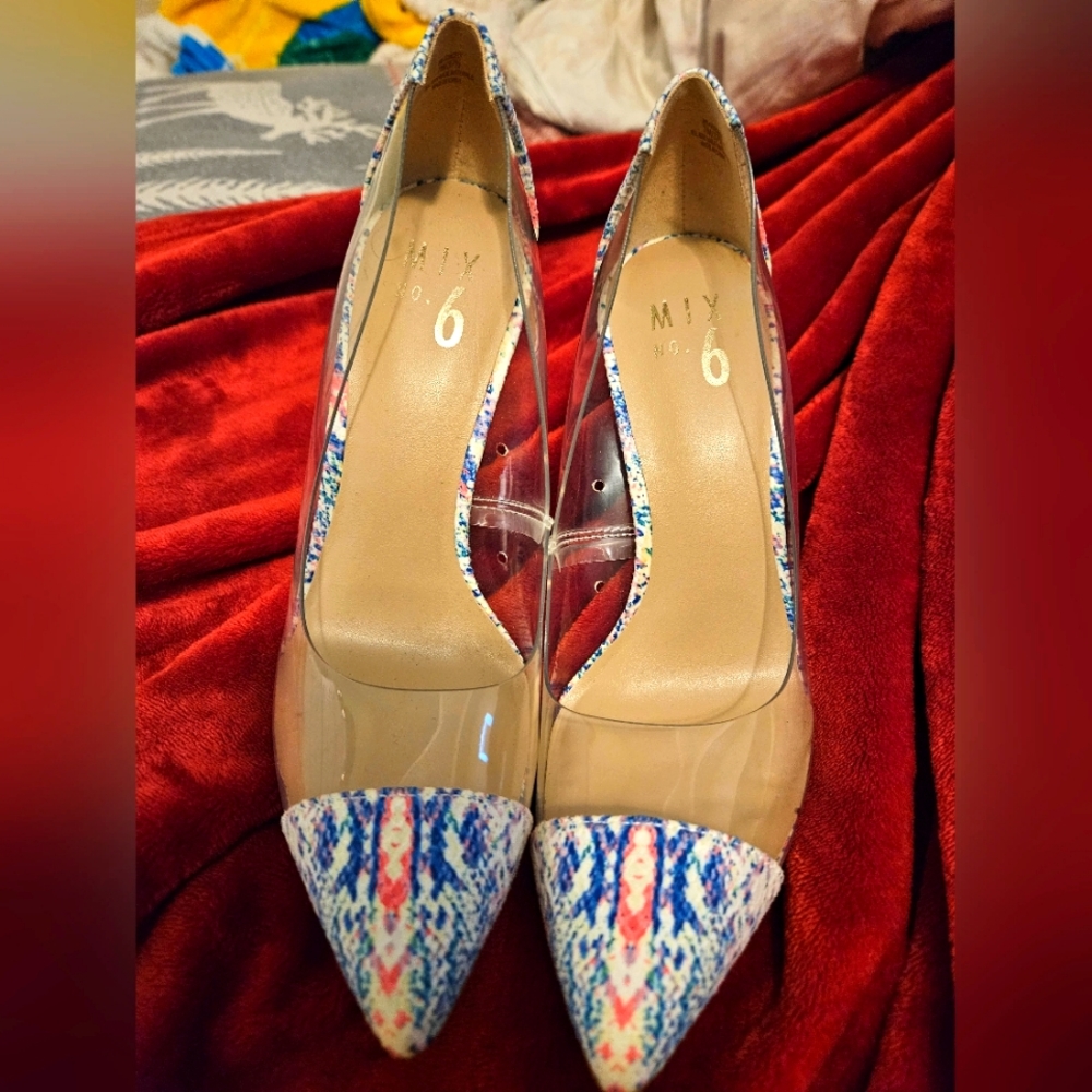 Mix No. 6 Clear and Snakeskin Heels